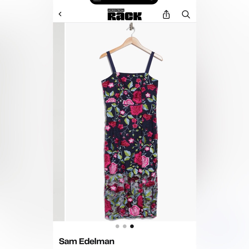 Sam Edelman Floral Midi Dress - Navy and Pink